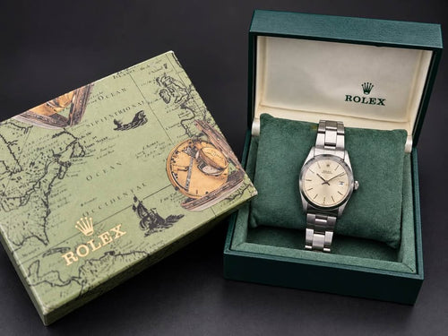 1971 Rolex Oysterdate Precision 6694 34mm Silver Dial – Vintage Box