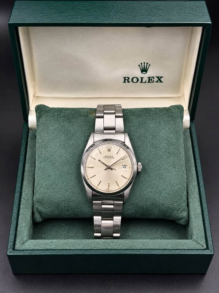 1971 Rolex Oysterdate Precision 6694 34mm Silver Dial – Vintage Box